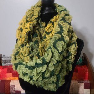 Green and Yellow Infinity Scarf